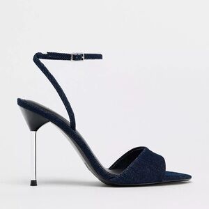 Zara Women's Dark Blue Strappy Heels (NEW)
